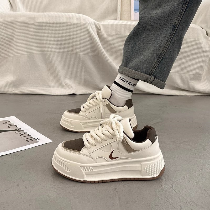 Damen modische Sneaker mit hohem Plateau und atmungsaktiver Obermaterial von EB