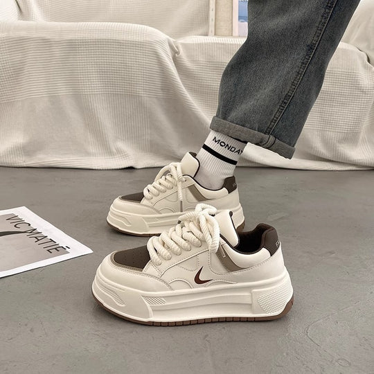 Damen modische Sneaker mit hohem Plateau und atmungsaktiver Obermaterial von EB