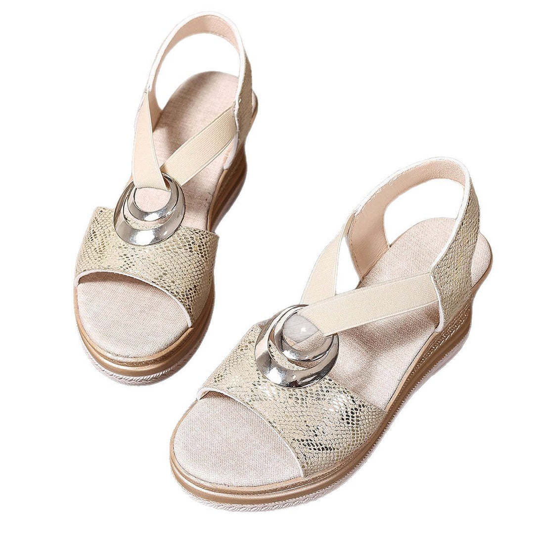 Damen modische Plateau-Sandalen mit stylishem Verschluss EB