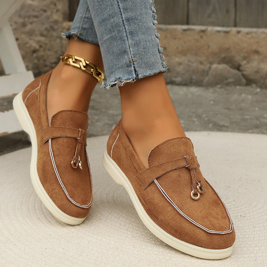 Damen Mokassins mit modischem Design und goldenen Akzenten EB
