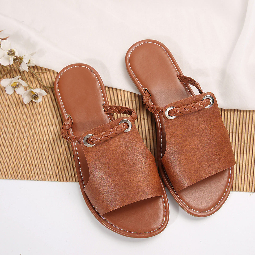 Damen Clogs mit geflochtenem Riemendesign und rutschfester Sohle EB