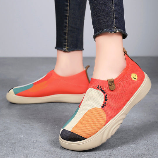 Damen Leichte und elastische Slip-On Sneaker mit kreativen Details EB