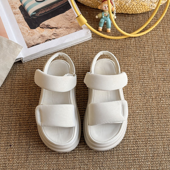 Damen Komfortable Klettverschluss-Sandalen mit attraktiven Riemen EB