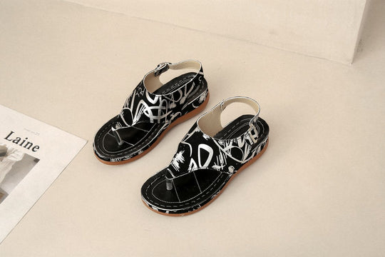 Damen modische Zehentrenner-Sandaletten mit elegantem Riemendesign und rutschfester Sohle EB