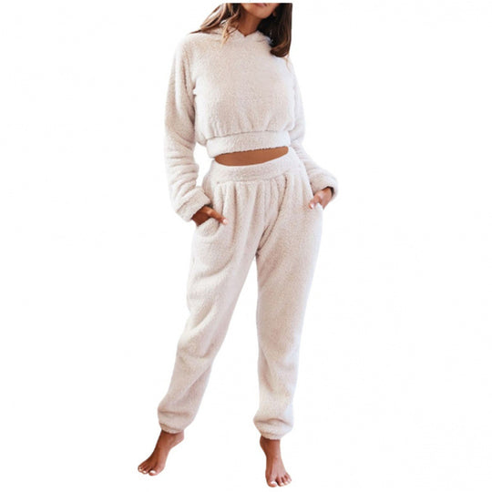 Damen kuscheliges Lounge-Set aus weichem Fleece EB