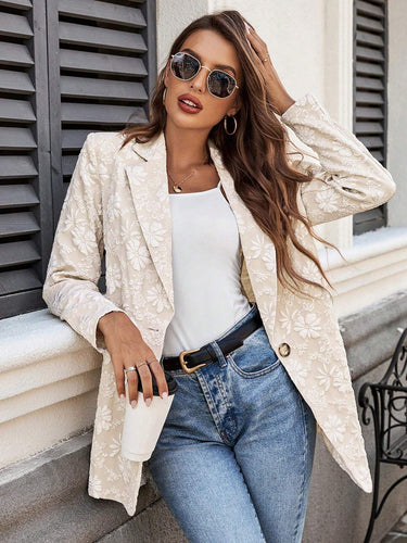 Damen Eleganter Blazer mit floralen Stickereien EB