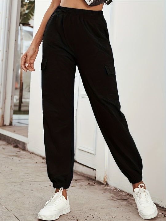 Damen Cargo-Hose mit elastischem Bund und praktischen Taschen EB