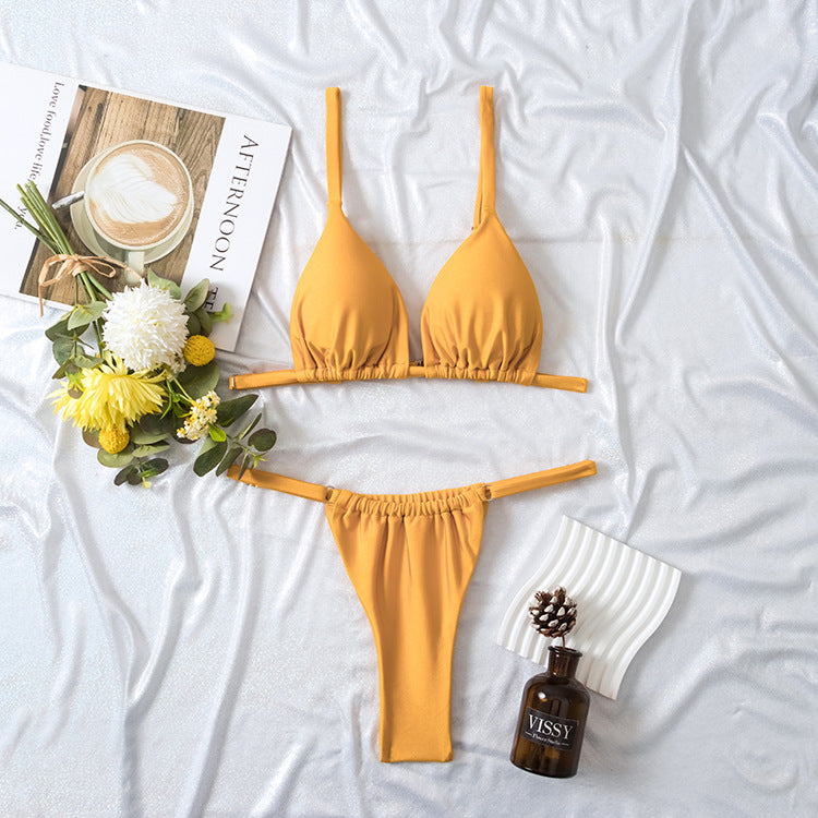 Damen Triangel-Bikini mit rutschfestem Schnitt und modischem Design EB