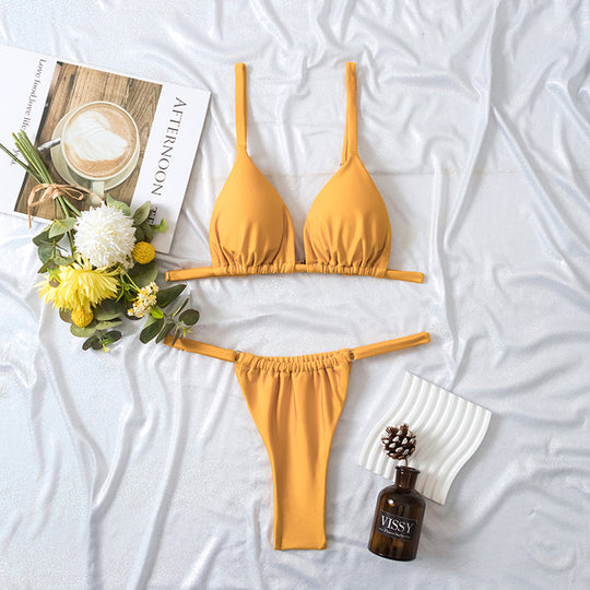 Damen Triangel-Bikini mit rutschfestem Schnitt und modischem Design EB