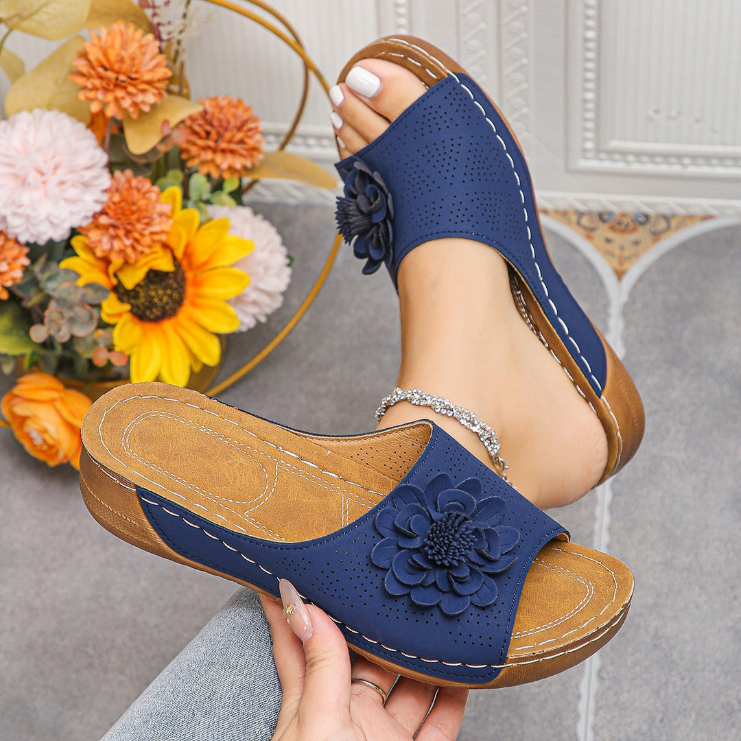 Damen modische Sandalen mit floralem Dekor EB