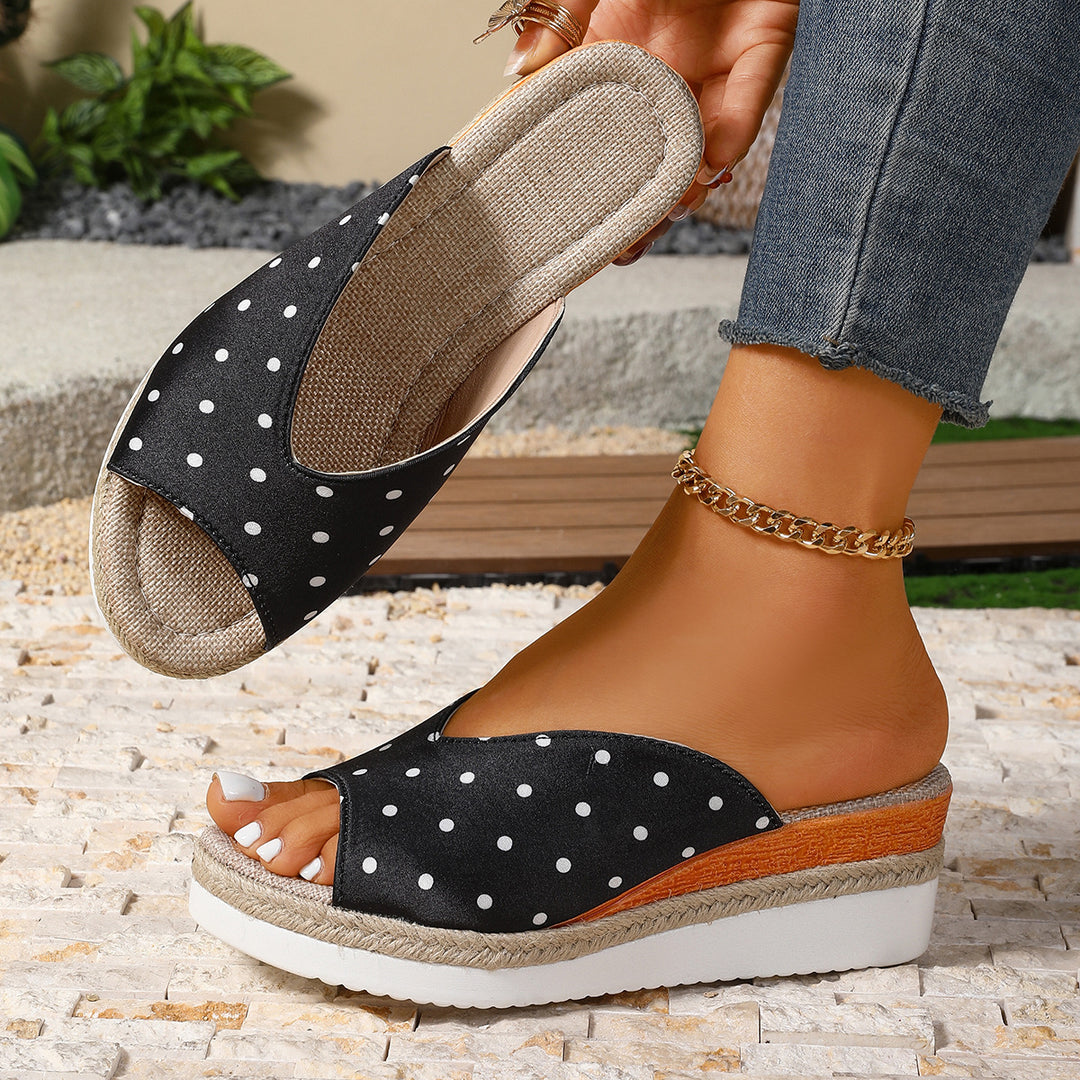 Damen Komfortable Sandaletten mit lässigem Punktemuster EB
