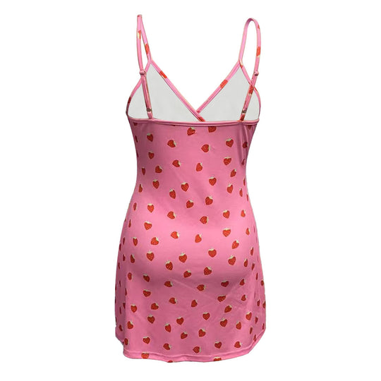 Damen Minikleid mit erfrischendem Erdbeer-Design EB