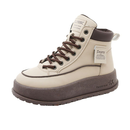 Damen Winterliche High-Top Sneakers mit dämpfender Laufsohle und robustem Profil EB