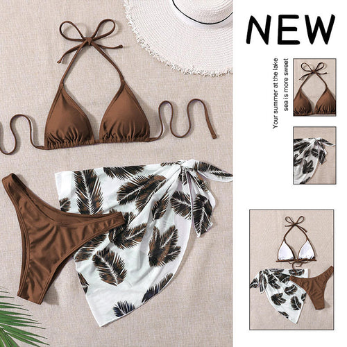 Damen Triangel-Bikini-Set mit stylischem Wickeltuch EB