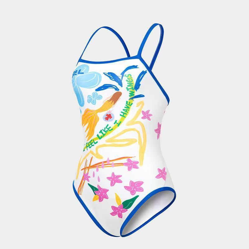 Damen Einteiler Badeanzug mit kreativem grafischen Design EB
