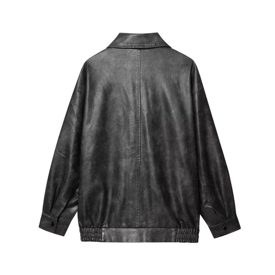 Damen elegante Kunstlederjacke EB