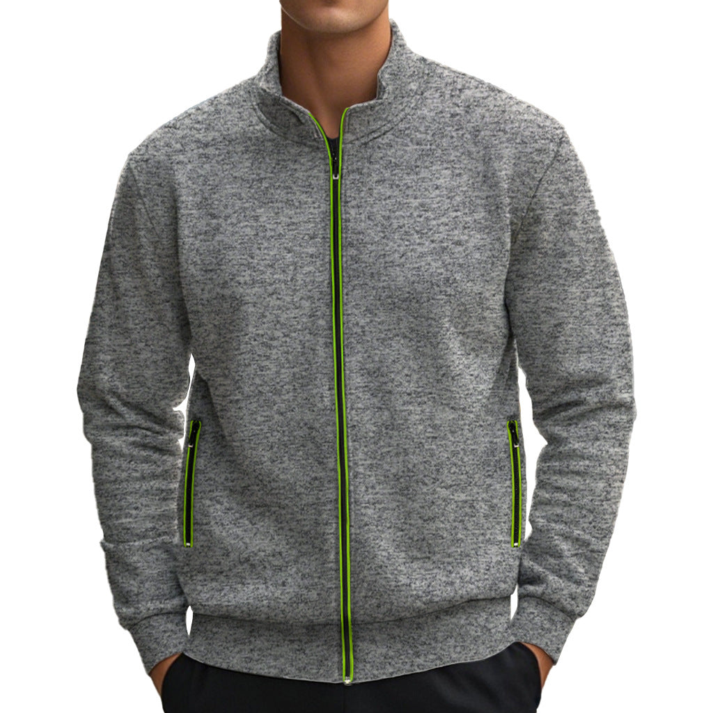 Herren Freizeitjacke mit hohen Kragen und reflektierenden Reißverschlussdetails EB