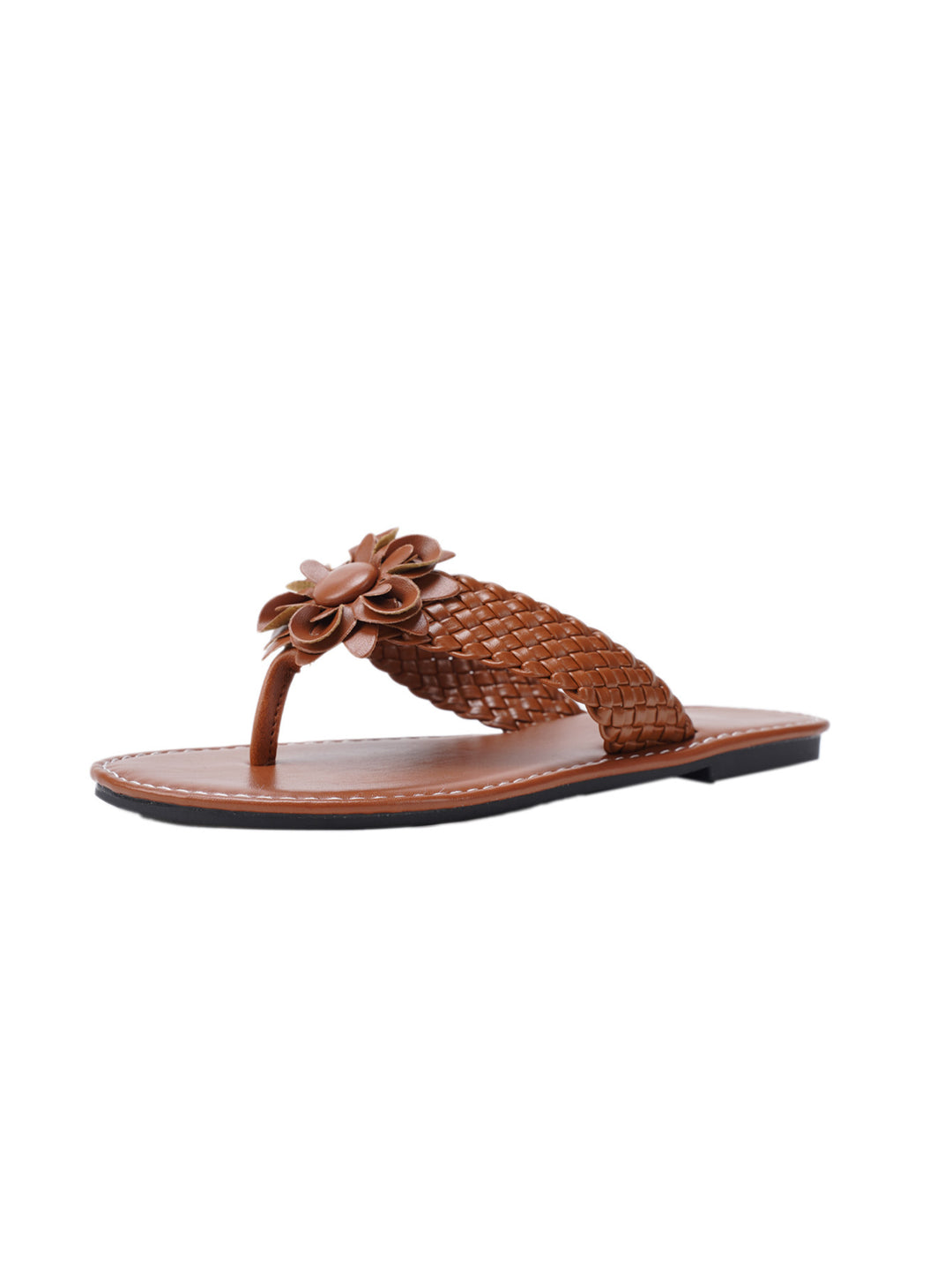 Damen Trendige Zehentrenner-Sandalen mit floralen Akzenten EB