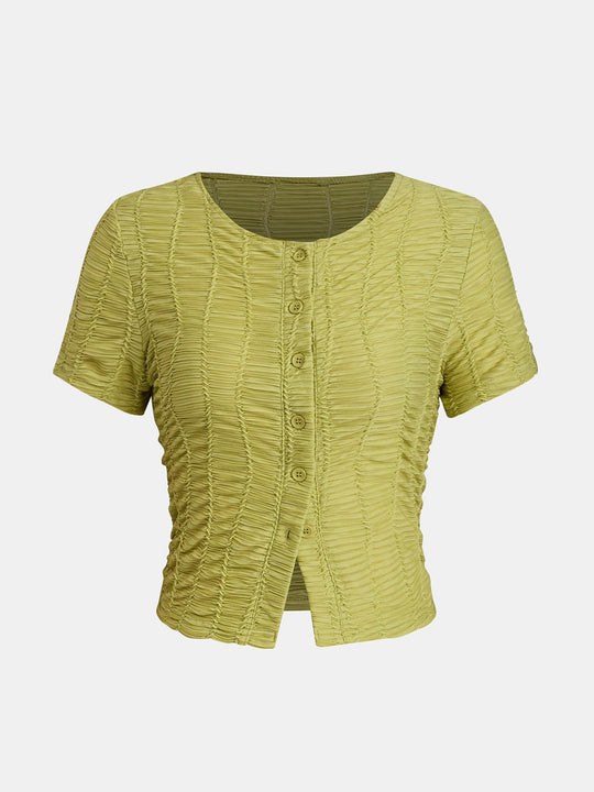 Damen lässige Bluse mit Raffung EB