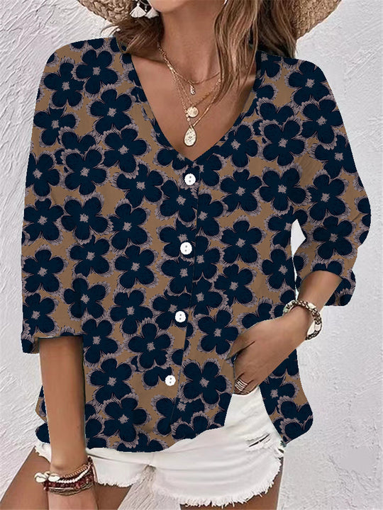 Damen Bluse mit floralem Druck und lässigem Schnitt EB