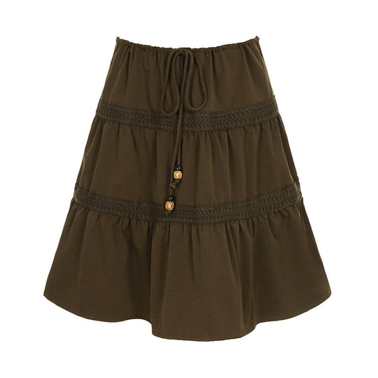 Damen luftiger Jumpskirt mit elastischem Bund und Raffungen EB