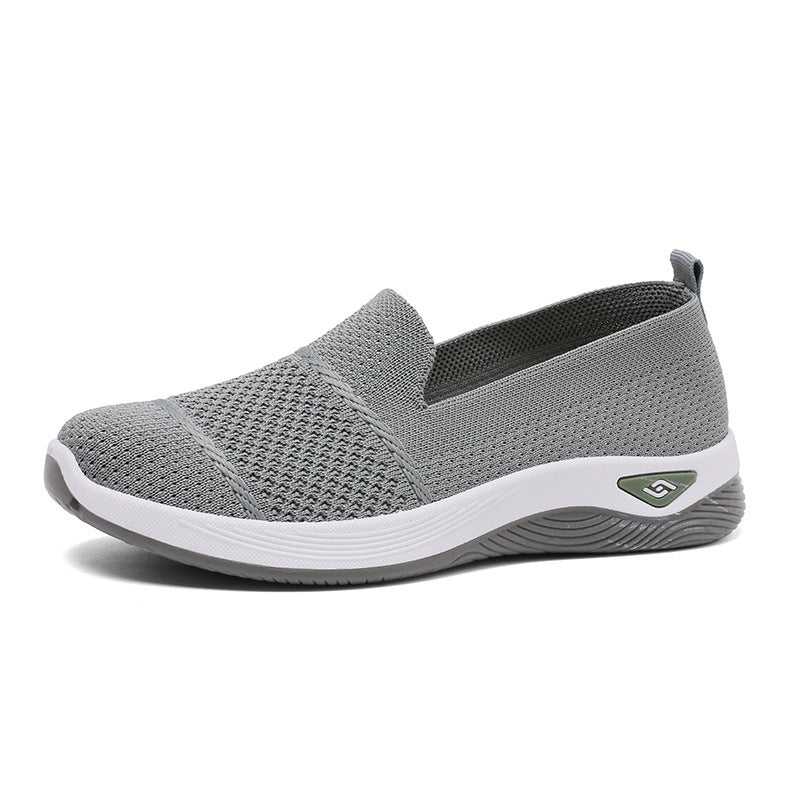 Damen nan nahtloser Strick-Slip-On Walking-Slipper mit elastischem Fersenhalt und griffiger Thermogummi-Laufsohle EB