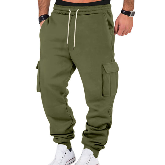 Herren nan Cargo-Jogginghose mit Kordelzug, seitlichen Taschen und elastischen Bündchen EB