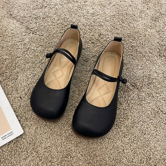 Damen Bequeme und elegante Ballerinas mit verstellbarem Riemen und weicher Innensohle EB