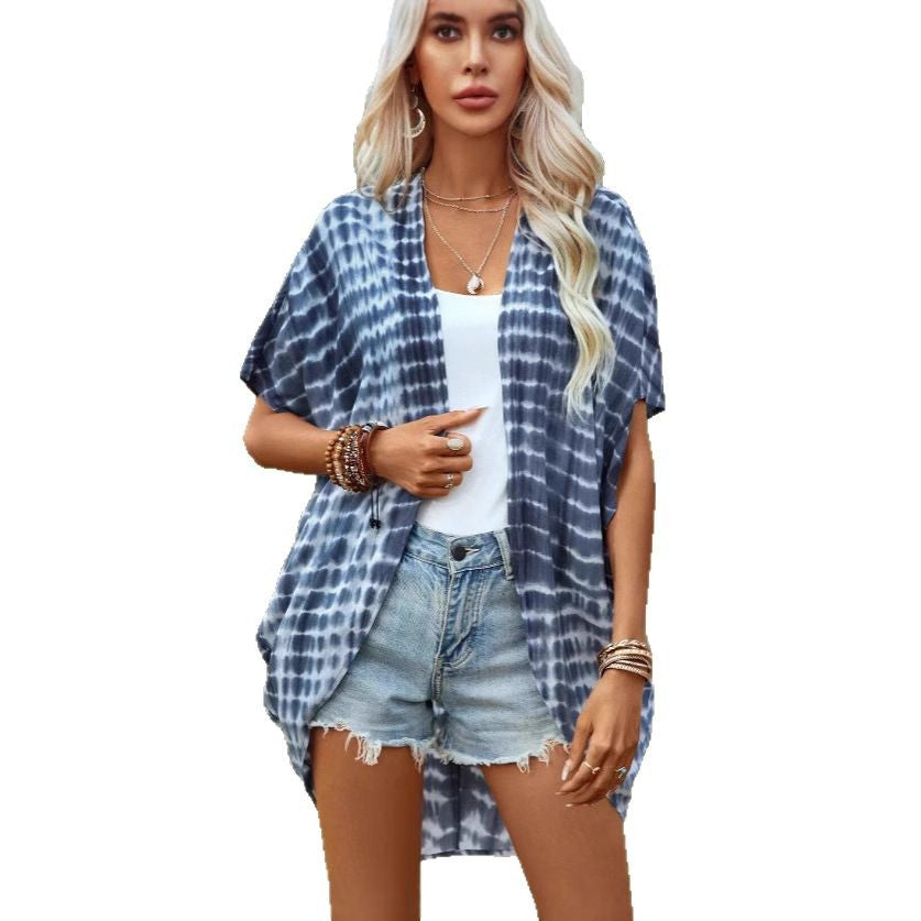 Damen Leichtes Kimono mit modernem Batikdesign EB