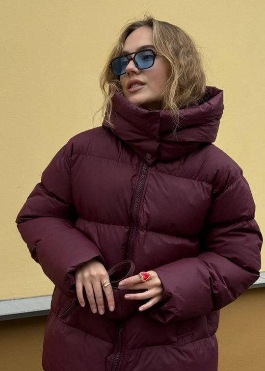 EB | Burgundy Puffer Jacket - Luxe Winter Komfort
