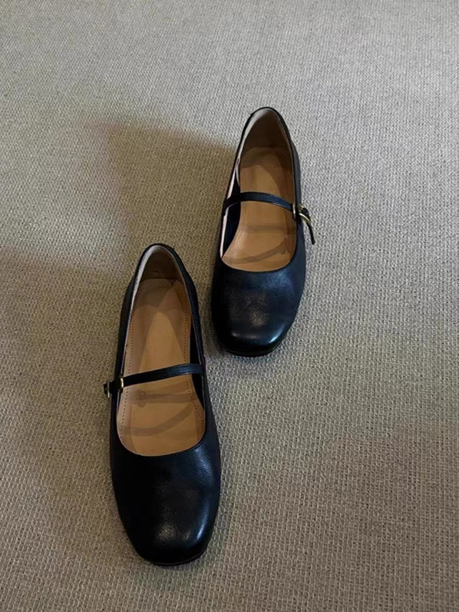 Damen elegante Mary Jane Ballerinas mit praktischer Schnallenverzierung EB