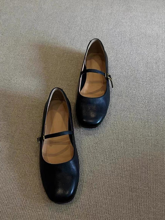 Damen elegante Mary Jane Ballerinas mit praktischer Schnallenverzierung EB
