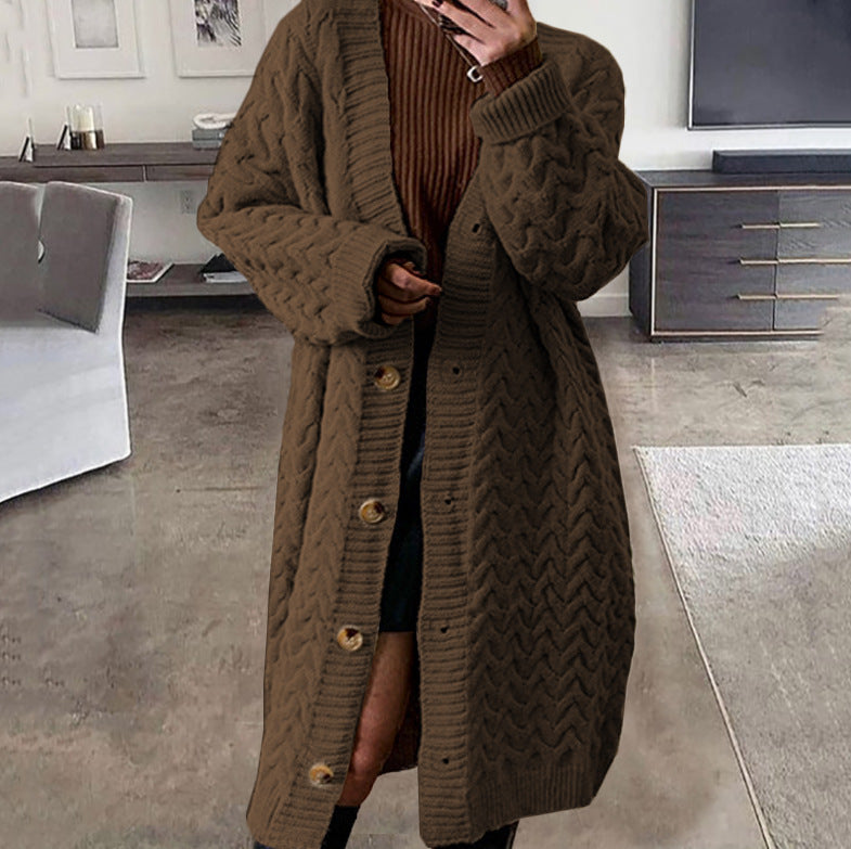 Damen Strickjacke mit strukturierter Oberfläche und Knöpfen EB