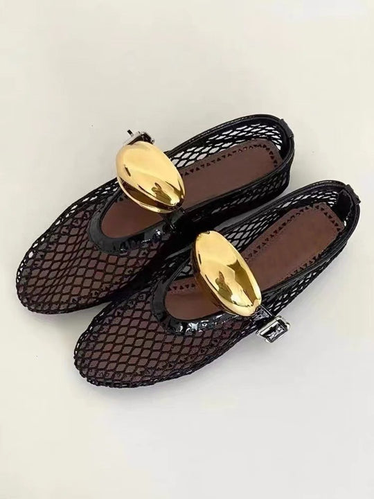 Damen Netz-Slipper mit verstellbarem Riemen und weichem Innenfutter EB