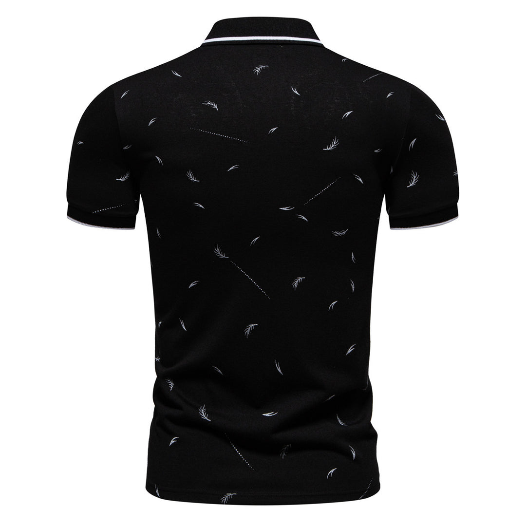 Herren Poloshirt mit modernem Druck und hochwertigem Baumwollmaterial EB