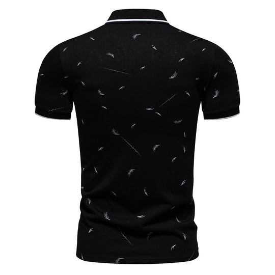 Herren Poloshirt mit modernem Druck und hochwertigem Baumwollmaterial EB