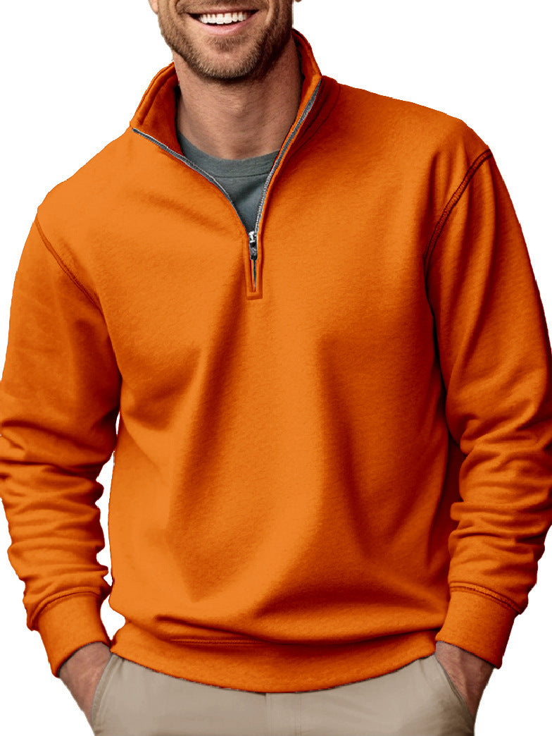 Herren nan Halbzip-Sweatshirt mit Stehkragen und weichem Fleece-Innenfutter EB