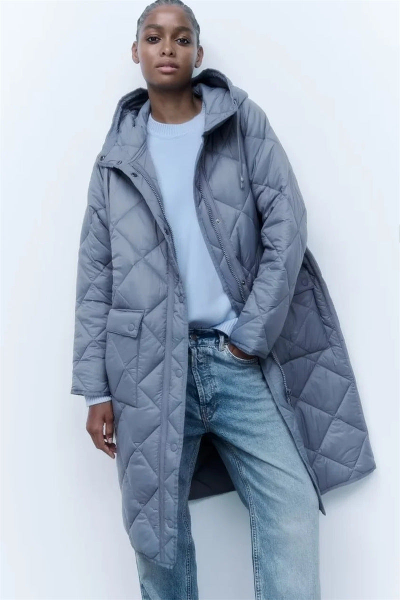 Damen gesteppte Übergangsjacke mit Kapuze und praktischen Taschen EB 1759483144