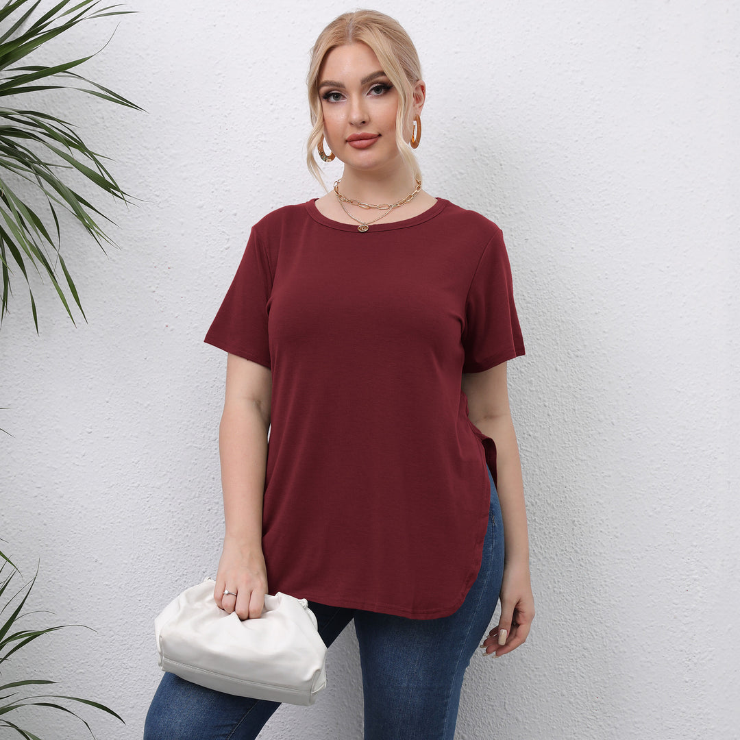 Damen lässiges T-Shirt mit seitlichen Eingrifftaschen EB