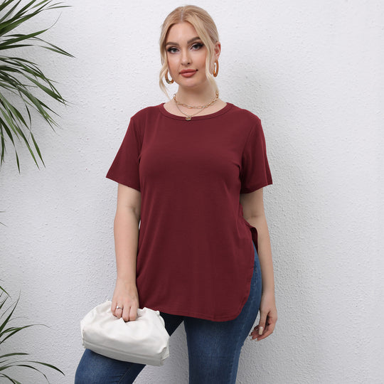 Damen lässiges T-Shirt mit seitlichen Eingrifftaschen EB