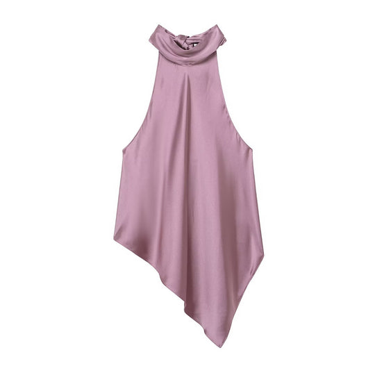 Damen elegant geschnittenes Top mit hochgeschlossenem Kragen EB