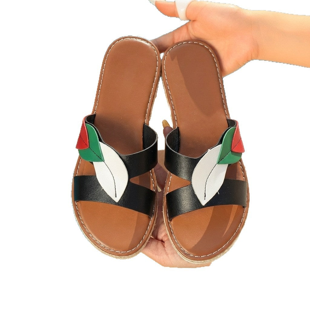 Damen Bequeme Riemchen-Sandalen mit floralem Design EB