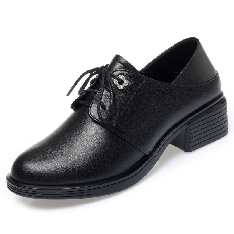 Damen Elegante Schnürschuhe mit Blockabsatz und modischem Detail EB