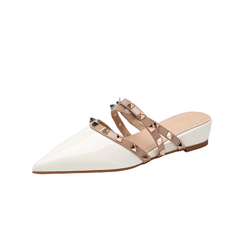 Damen elegante Slingback-Pantoletten mit modischen Nieten EB