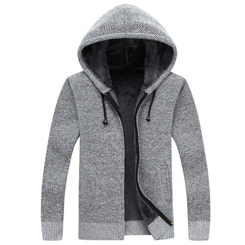 Herren bequeme Fleece-Jacke mit Kapuze und weichem Innenfutter EB