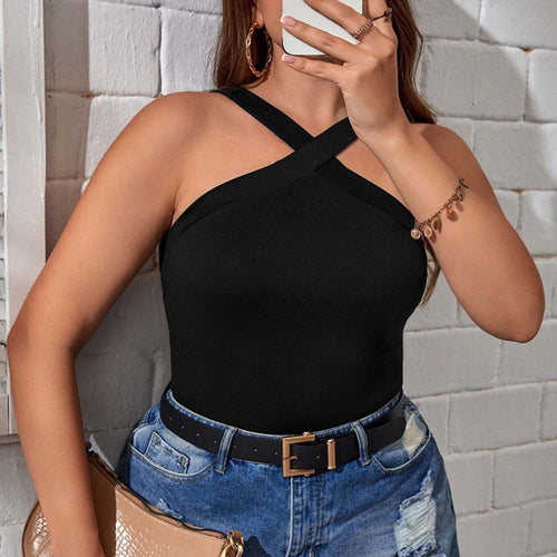 Damen Crop-Top mit asymmetrischem Design und verstellbaren Trägern EB