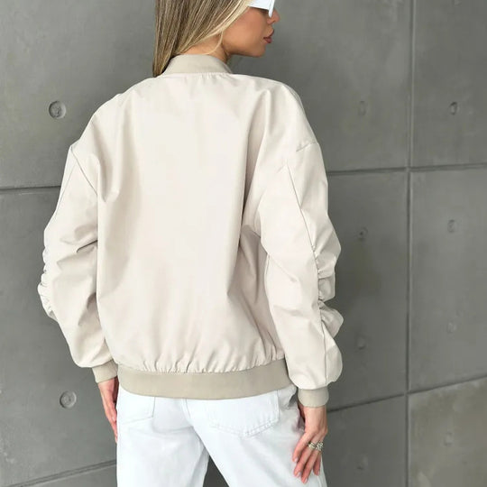 Damen modische Bomberjacke mit praktischen Innentaschen und sportivem Schnitt EB