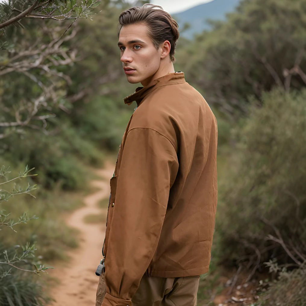 Herren lässige Outdoor-Jacke mit praktischen Taschen und atmungsaktivem Innenfutter EB