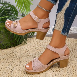 Damen Elegante Sandalen mit Blockabsatz EB