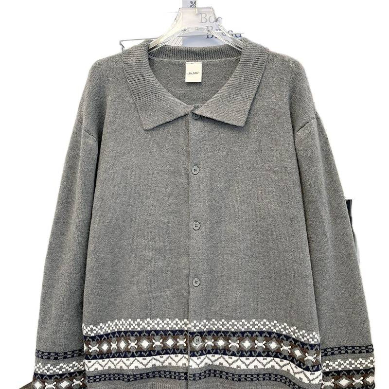 Damen Strickjacke mit elegantem Kragen und modischem Muster EB